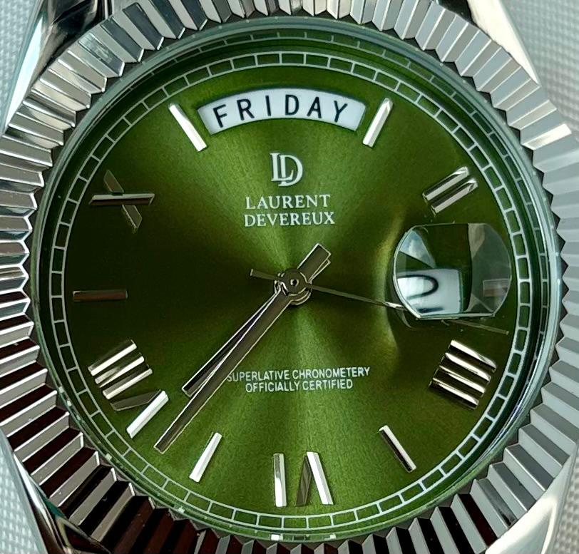 Laurent Devereux Regent Day Date Green Detail